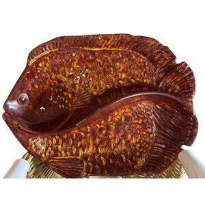 Norris Ocean Art Glazed Fish Pottery Party Plate Platter Wall Decor Beach‎